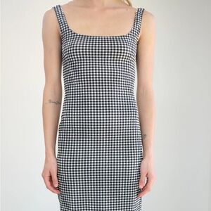 Maryam Nassir Zadeh Salma Dress Stretch Gingham Black